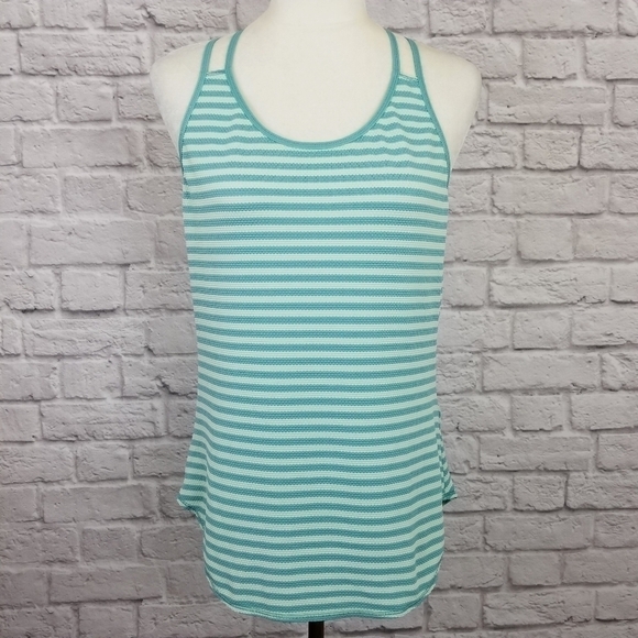 Calia by Carrie Underwood green striped waffle knit racerback tank top size M - Picture 3 of 10